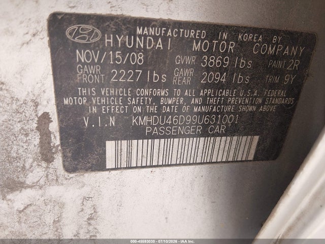 صورة 9 لـ 2009 Hyundai ELANTRA SE