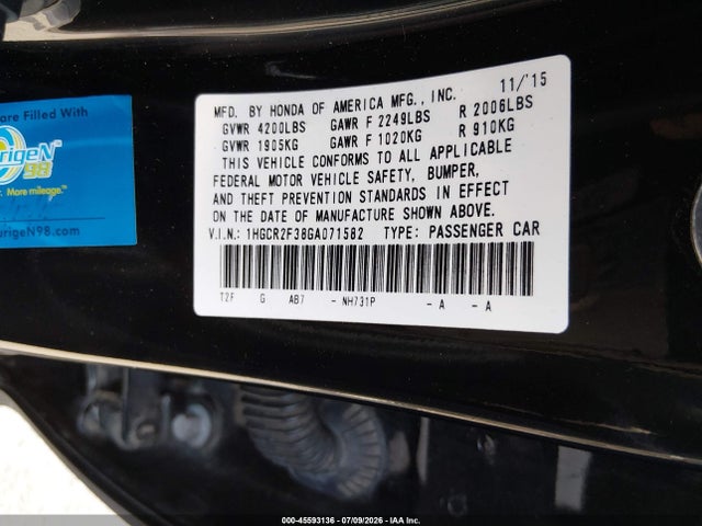 2016 Honda ACCORD LX — фото 9