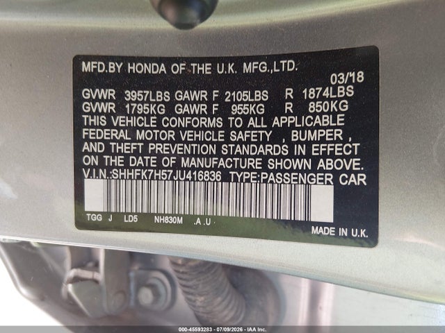 صورة 9 لـ 2018 Honda CIVIC EX
