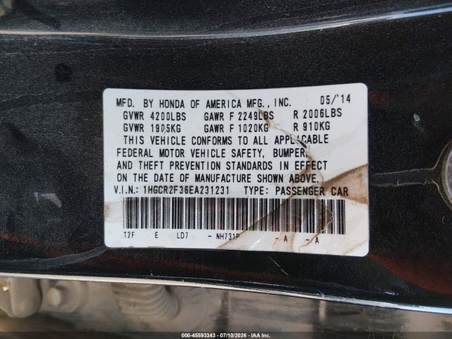 2014 Honda ACCORD LX photo 9