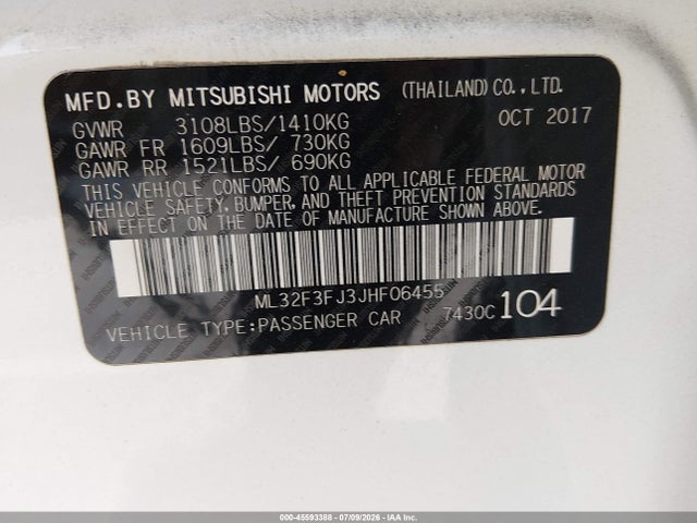 2018 Mitsubishi MIRAGE G4 ES 照片 9