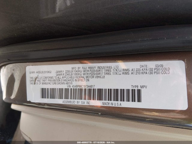 صورة 9 لـ 2009 Subaru OUTBACK 2.5I LIMITED
