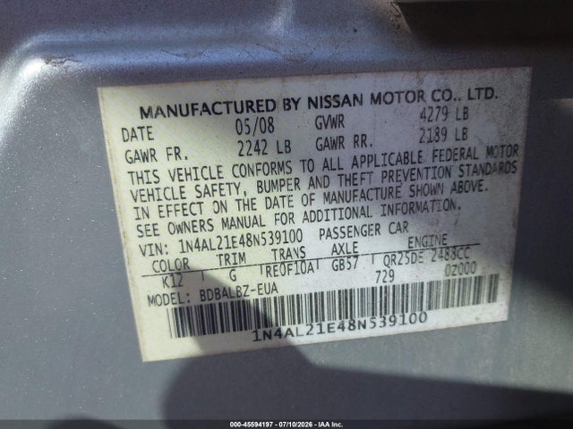 صورة 9 لـ 2008 Nissan ALTIMA 2.5 S
