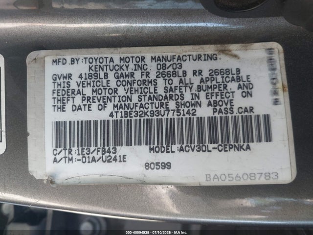 صورة 9 لـ 2003 Toyota CAMRY LE