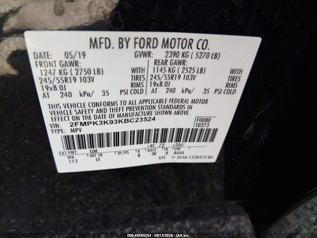 2019 FORD EDGE TITANIUM 9