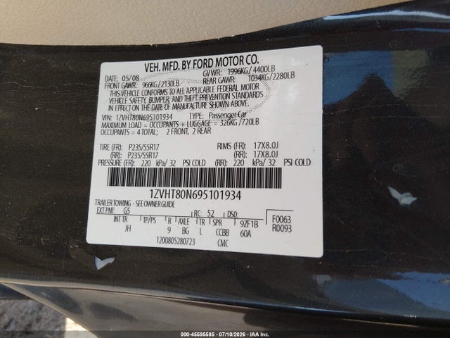 صورة 9 لـ 2009 FORD MUSTANG V6/V6 PREMIUM