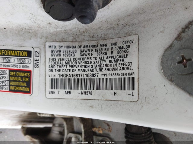 2007 Honda CIVIC EX 照片 9