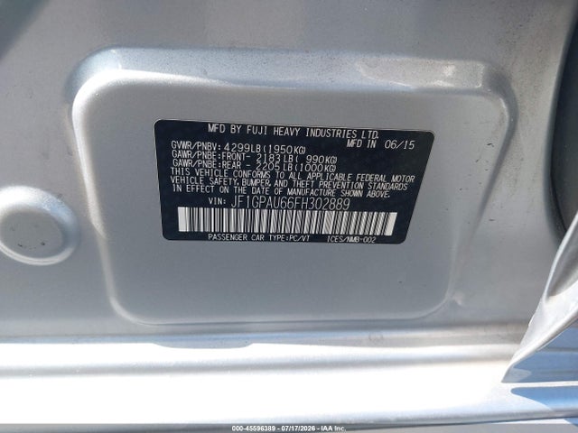 2015 Subaru IMPREZA 2.0I SPORT PREMIUM — фото 9