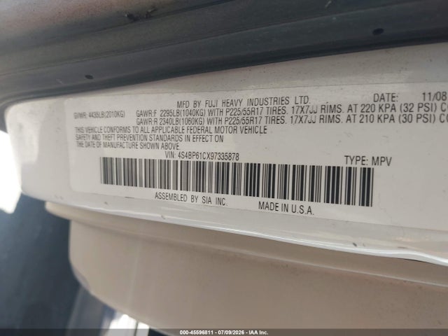 2009 Subaru OUTBACK 2.5I thumbnail 9