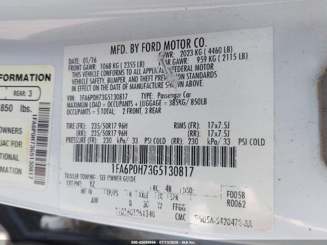 2016 FORD FUSION SE — фото 9