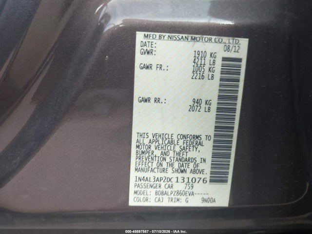 2013 Nissan ALTIMA 2.5 照片 9