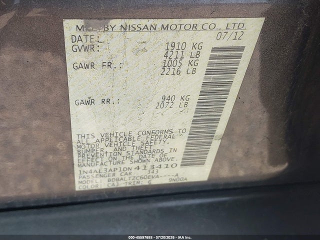 2013 Nissan ALTIMA 2.5 SV 照片 9
