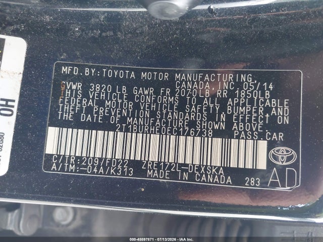 2014 Toyota COROLLA S PLUS 照片 9