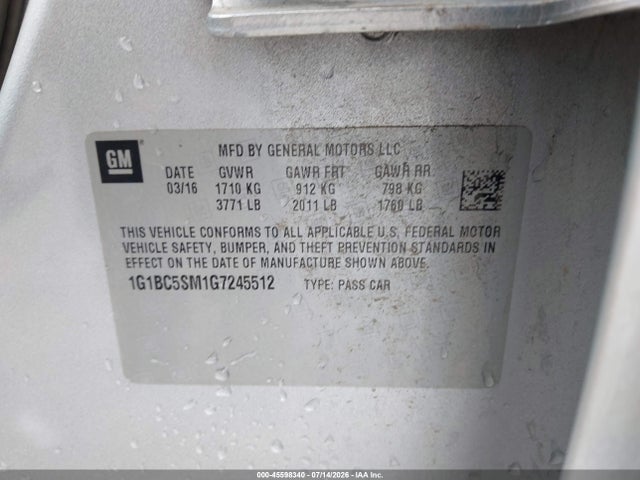 2016 Chevrolet CRUZE LS AUTO 照片 9