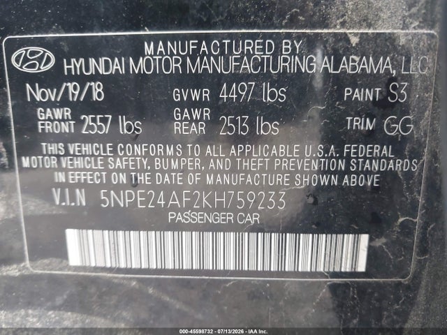 صورة 9 لـ 2019 Hyundai SONATA SE