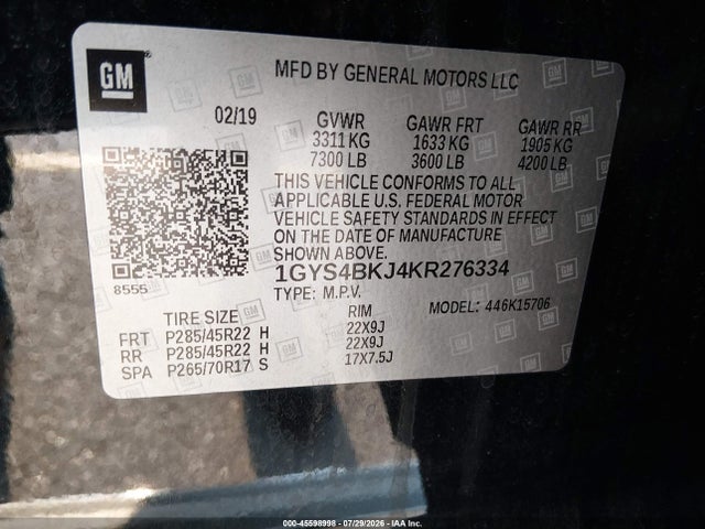 2019 CADILLAC ESCALADE LUXURY 9