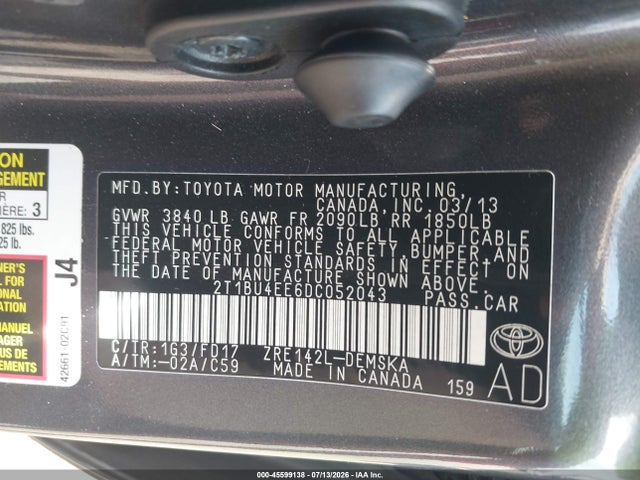 صورة 9 لـ 2013 Toyota COROLLA S