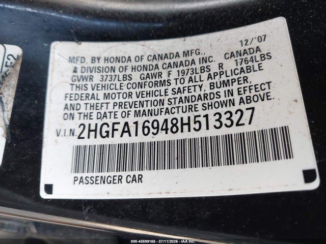 2008 Honda CIVIC EX-L photo 9