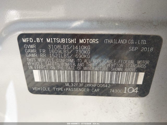 2019 MITSUBISHI MIRAGE G4 ES/RF 9