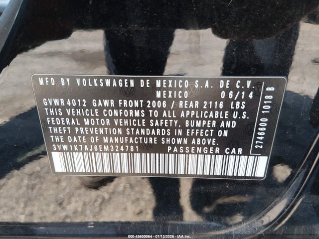 2014 Volkswagen JETTA 2.0L S — фото 9