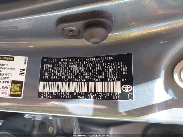 2022 Toyota COROLLA LE 照片 9