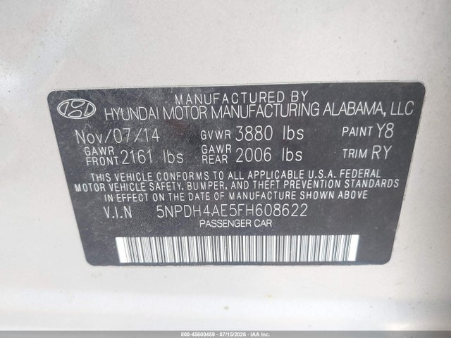 2015 Hyundai ELANTRA SE 照片 9