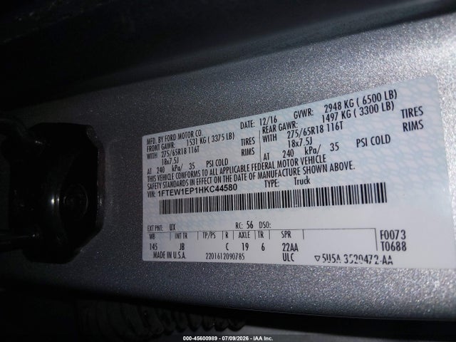 2017 FORD F-150 XLT 照片 9