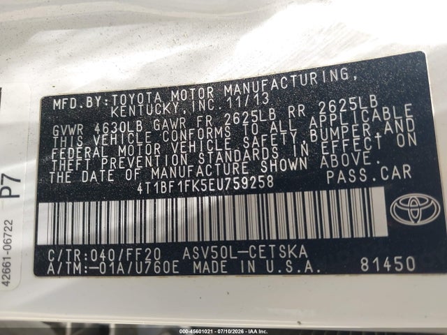 2014 Toyota CAMRY SE photo 9