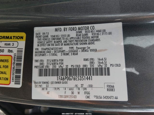 2014 FORD FUSION S 缩略图 9