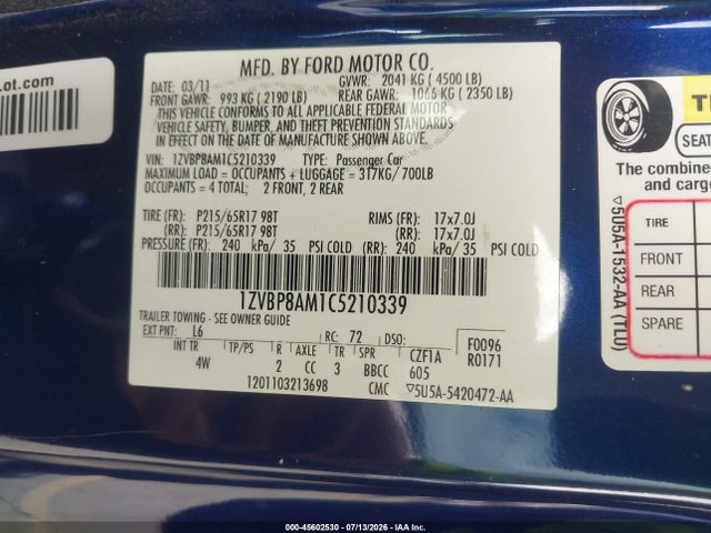 صورة 9 لـ 2012 FORD MUSTANG V6 PREMIUM