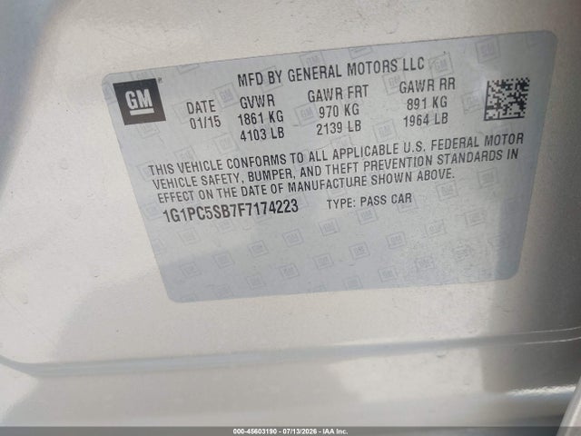 2015 Chevrolet CRUZE 1LT AUTO 照片 9