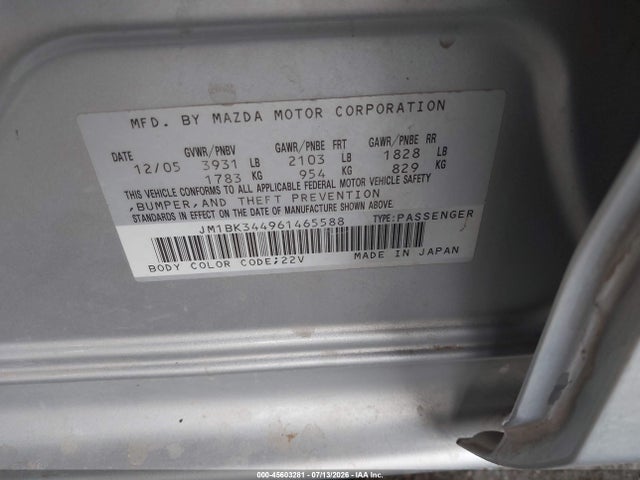 2006 Mazda MAZDA3 S TOURING photo 9