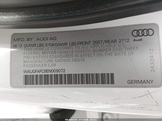 2014 AUDI A6 2.0T PREMIUM 照片 9