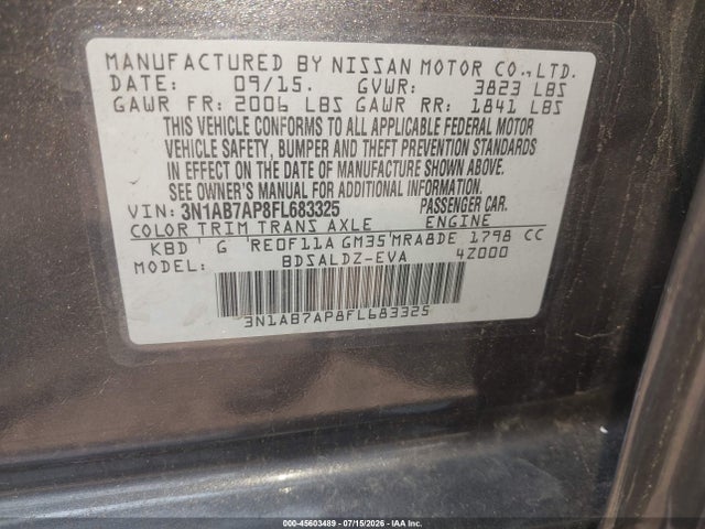 2015 Nissan SENTRA SV 照片 9