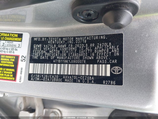 2018 Toyota CAMRY SE 照片 9