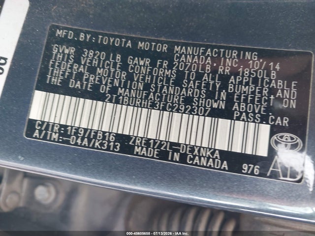 صورة 9 لـ 2015 Toyota COROLLA LE
