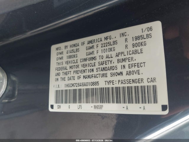 2006 Honda ACCORD 2.4 EX 照片 9