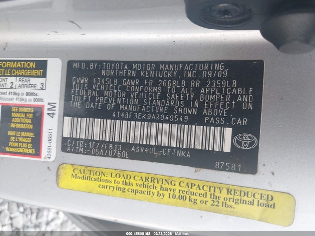 2010 Toyota CAMRY LE 照片 9