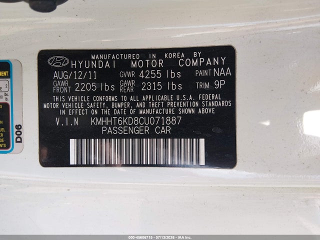 صورة 9 لـ 2012 Hyundai GENESIS 2.0T
