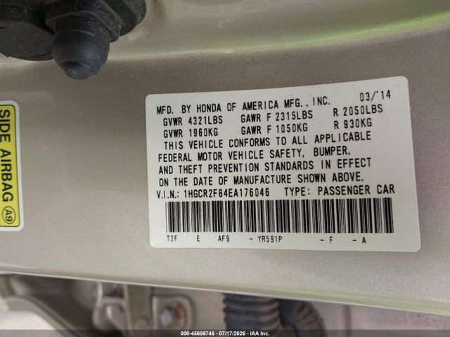 2014 Honda ACCORD EX-L 照片 9