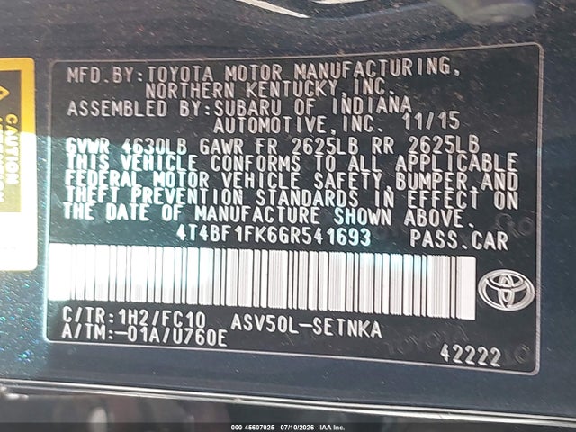 2016 Toyota CAMRY LE — фото 9