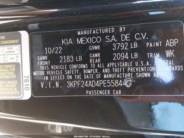 2023 KIA FORTE LXS 9