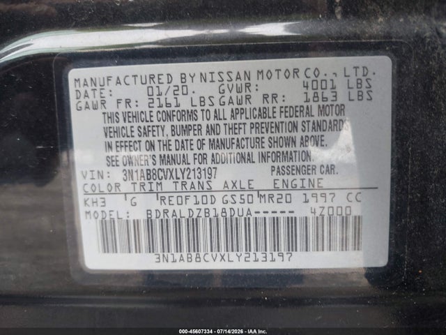 2020 Nissan SENTRA SV XTRONIC CVT — фото 9