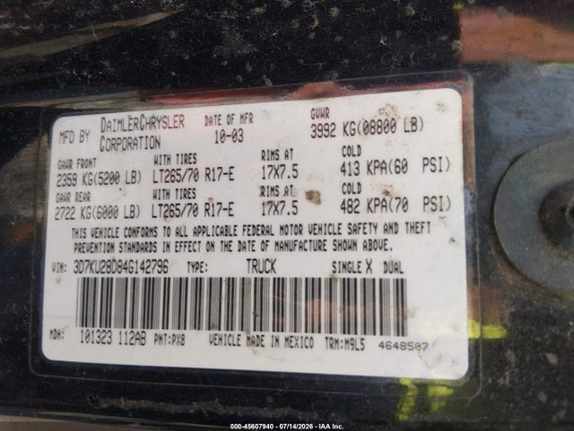 2004 Dodge RAM 2500 SLT/LARAMIE — фото 9