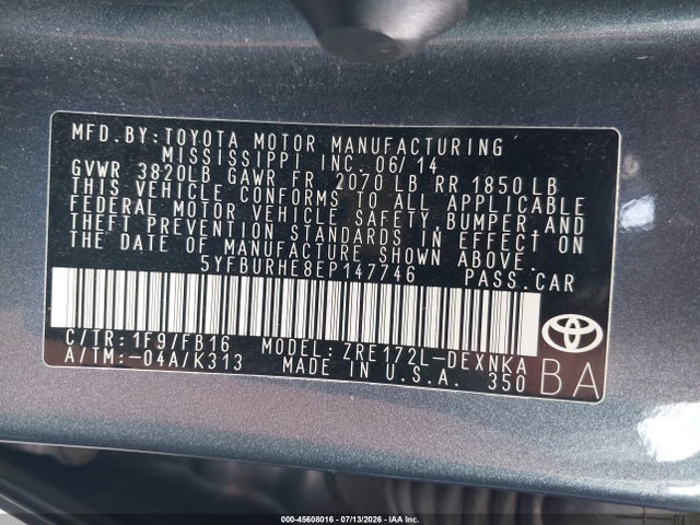 صورة 9 لـ 2014 Toyota COROLLA LE PLUS