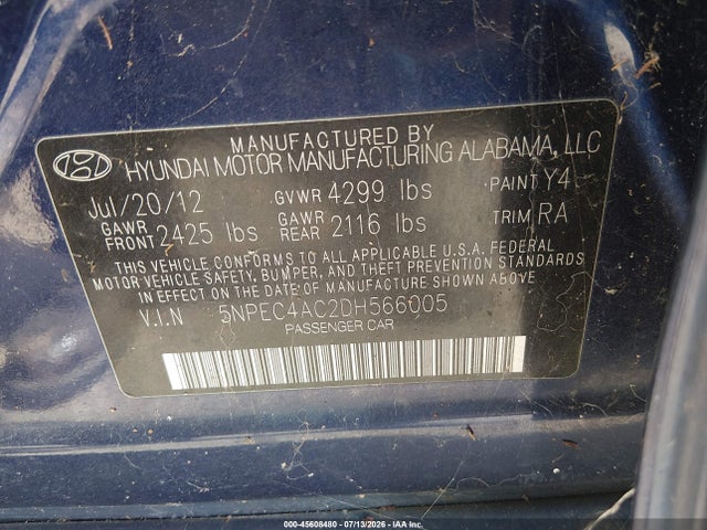 2013 Hyundai SONATA SE 照片 9
