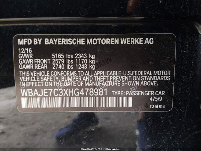 2017 BMW 540I XDRIVE — фото 9