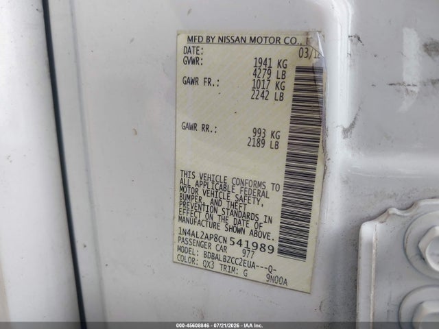 2012 Nissan ALTIMA 2.5 S 照片 9