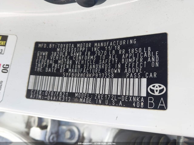 صورة 9 لـ 2019 Toyota COROLLA LE