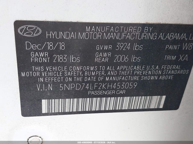 2019 HYUNDAI ELANTRA SE 9